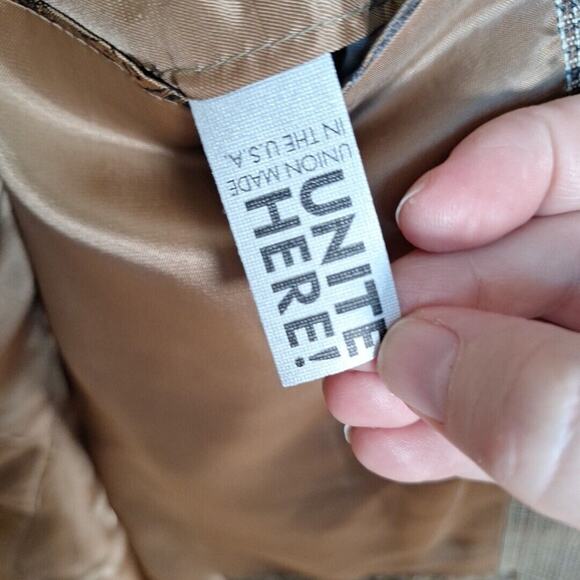 Abboud Beige Neutral Plaid 3 Button Wool Slik Plaid Sport Jacket Blazer Men 44R - Picture 8 of 13